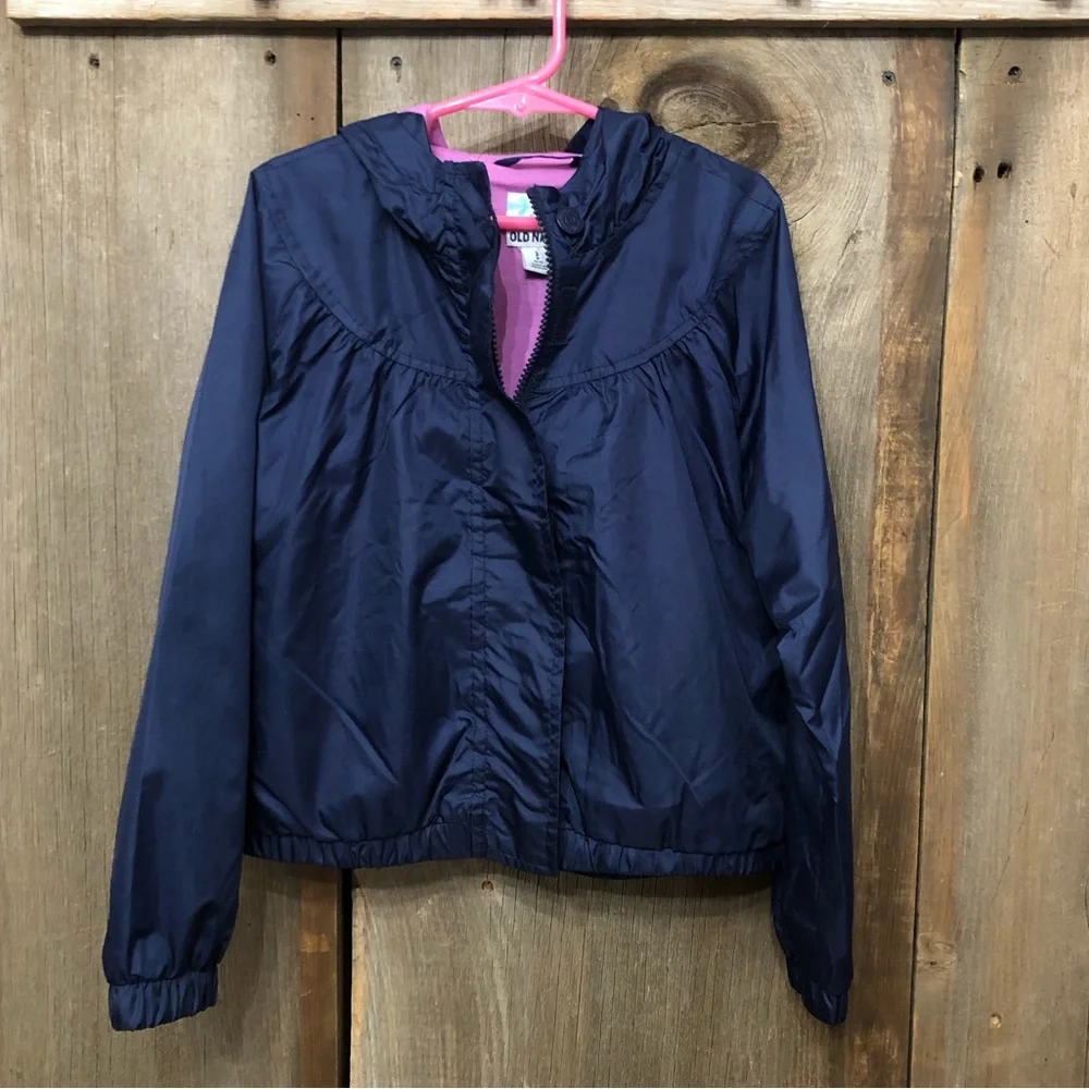 2012 Old Navy Windbreaker Hoodie in Blue Size Small 6-7 Girls